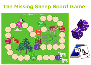 Missing sheep board game for kids, printable board game ideas